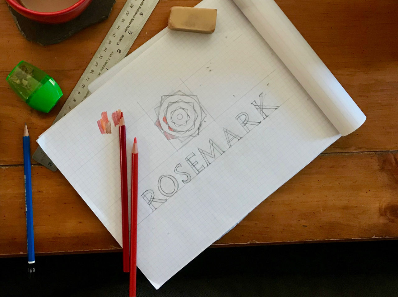 Rosemark Properties custom logo design sketches